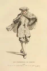 Kostium do roli Scapina, ok. 1868 r. (rycina)