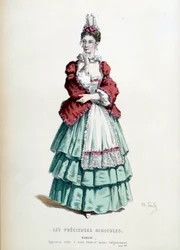 Kostium Madelona w utworze „Les precieuses ridicules” Jeana Baptiste Poquelin dit Moliere, z ilustracjami Maurice Sand (1823-1889). 1868. Paryż, komedia francuska
