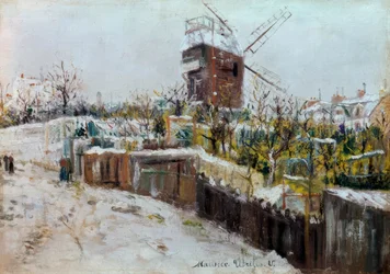 Moulin de la Galette w śniegu