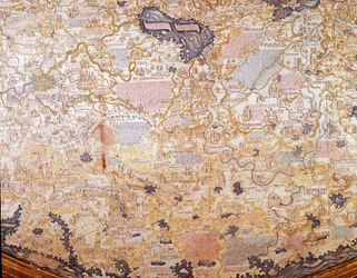Widok Rosji Szczegół mapy świata (mappamundi) brata Maurusa (Mauro) kamedułów 1459 Biblioteca Marciana, Wenecja