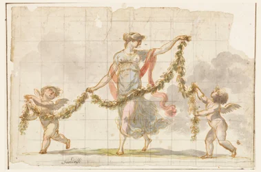 Rysunek, malowidło ścienne, ok. 1820 r.