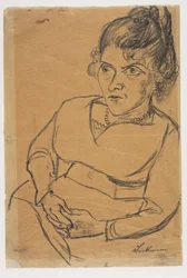 Fridel Battenberg, Halbfigur, sitzend