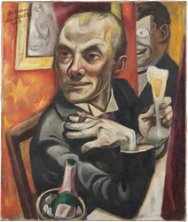 Autoportret z kieliszkiem szampana
