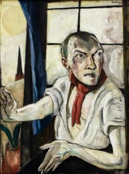 Autoportret z czerwonym szalikiem