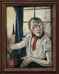 Autoportret z czerwonym szalikiem