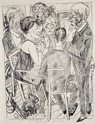 Rozczarowany I, Max Beckmann (1884-1950), litografia. Niemcy, XX wiek.