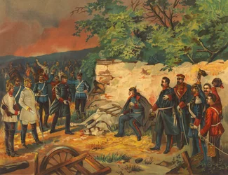Król Prus Wilhelm I w Rezonville po bitwie pod Mars-la-Tour