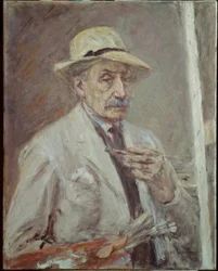 Autoportret z płaszczem i kapeluszem