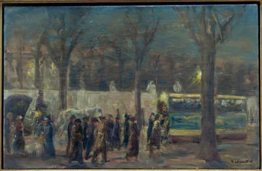 Scena uliczna pod Bramą Brandenburską (wieczór u Brandenburgii ..)