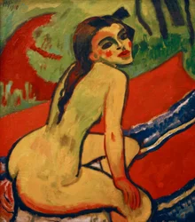 Siedząca naga kobieta/1910