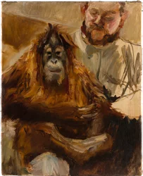 Orangutan „Seemann” ze swoim opiekunem