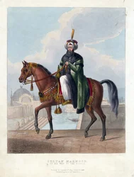 Portret Mahmuda II (1785-1839) (Mahmoud II), Sułtana Imperium Osmańskiego - Oeuvre de M. Gauci (aktywny XIX wiek) - 1829 - Kolorowa litografia - 26x20 - Kolekcja prywatna
