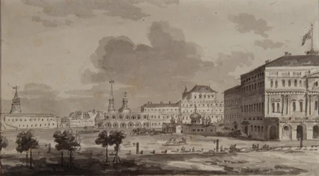 Kreml moskiewski przed budową Wielkiego Pałacu Kremlowskiego, 1817