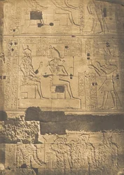 Płaskorzeźba z zachodniej ściany wielkiej świątyni Izydy w Philae, kwiecień 1850.