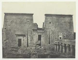 Drômos et Philônes, Wielka Świątynia Izydy w Pilônes, Nubia, 184951, druk 1852.