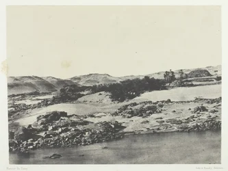 Wejście do pierwszej katarakty, Górny Egipt, 184951, wydrukowany 1852.