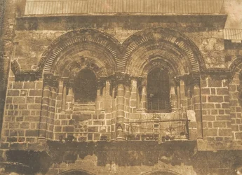Fasada Bazyliki Grobu Świętego w Jerozolimie nr 2 górna część, sierpień 1850 r.