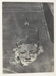 Ibsamboul, Colosse Occidental Du Spéos De Phrè; Nubia, płyta 107 z albumu "Egypte, Nubie, Palestine et Syrie" (1852)