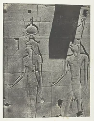 Kalabscheh, Sculptures De La Façade Postérieure Du Temple; Nubie, płyta 92 z albumu "Egypte, Nubie, Palestine et Syrie" (1852)