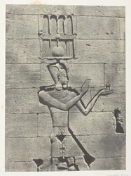 Kalabscheh, Sculptures De La Façade Postérieure Du Temple; Nubie, płyta 91 z albumu "Egypte, Nubie, Palestine et Syrie" (1852)