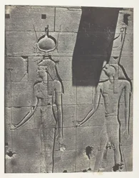 Kalabscheh, Sculptures De La Façade Postérieure Du Temple; Nubie, płyta 92 z albumu "Egypte, Nubie, Palestine et Syrie" (1852)