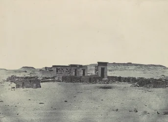 Nubii. Świątynia i wioska Debod. Parembola trasy Antoniny, 1850.