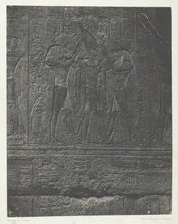Pałac Karnak, Zewnętrzne rzeźby sanktuarium granitowego, Teby, 184951, druk 1852.