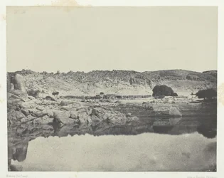 Północny brzeg wioski Nilu w Abou-Koli, widok wykonany na północ od Philoe, Nubia, 184951.