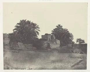 Ruiny rzymskiej fortyfikacji, Philoe; Nubia, płyta 71 z albumu "Egypte, Nubie, Palestine et Syrie" (1852)