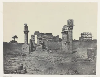Świątynia Hermontis, Górny Egipt, płyta 63 z albumu "Egypte, Nubie, Palestine et Syrie" (1852)