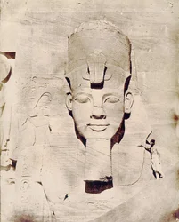 Podróż do Egiptu z Flaubertem, fot. Maxime Du Camp. Kolos Abu Simbel (Abu Simbel).