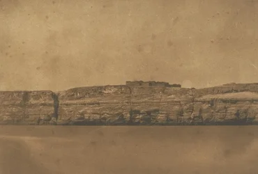 Widok na Djebel-el-teir i klasztor koła pasowego, 1850 r.