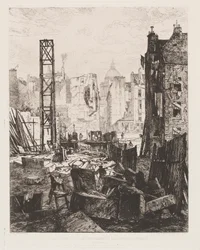 Rozbiórka w celu otwarcia Boulevard St. Germain, 1862.