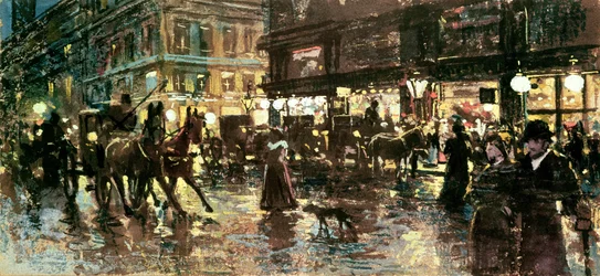 Ringstrasse nocą, Wiedeń