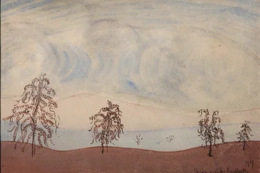 Krajobraz z drzewami, 1917