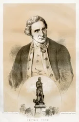 Kapitan James Cook, XVIII-wieczny brytyjski oficer marynarki i badacz, 1879