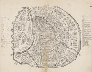Mapa Moskwy. Od: Augustin von Meyerberg i jego podróż do Rosji, 1661.