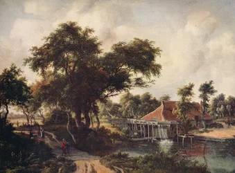 Krajobraz z młynem wodnym, c1665, c1915