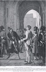 Generał Daumesnil w Vincennes, 1815, ilustracja z „Historii narodów Hutchinsona”, około 1910
