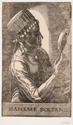 Portret sułtana, w lustrze, profil do p.: RAHEME SOLTANE.