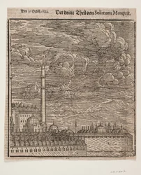 Meczet Sulejmana, widziany z północnego wschodu. Prawa połowa