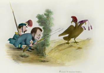 Kwestia rzymska: karykatura hrabiego Cavour, ok. 1860 r.