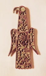 Broszka w kształcie orła (metal i emalia)
