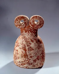 Mezopotamie: idol z terakotowymi oczami. 3300-3000 pne. Słońce 0,27 m Paryż, Musee du Louvre