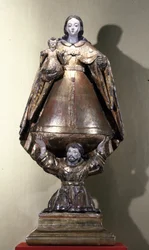 Św. Franciszek podtrzymujący Madonnę z Dzieciątkiem (drewno malowane)