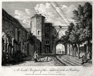 Południowa perspektywa Abby-Gate w Reading, Berkshire, 1775