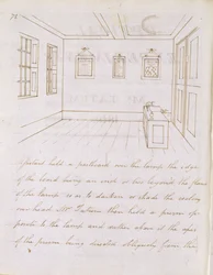 Sala wykładowa Johna Tatuma na Dorset Street, przy Fleet Street, 1810 (pióro i atrament na papierze)