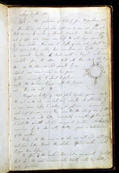 Strona z dziennika Michaela Faradaya, w którym zapisał swoje odkrycie indukcji elektromagnetycznej, 29 sierpnia 1831 r. (pióro i atrament na papierze)