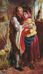 Niewidomy koszykarz ze swoim pierwszym dzieckiem, 1858