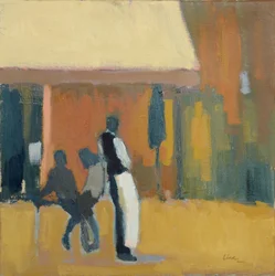 Kelner, Paryż, 2016 (olej na płótnie)